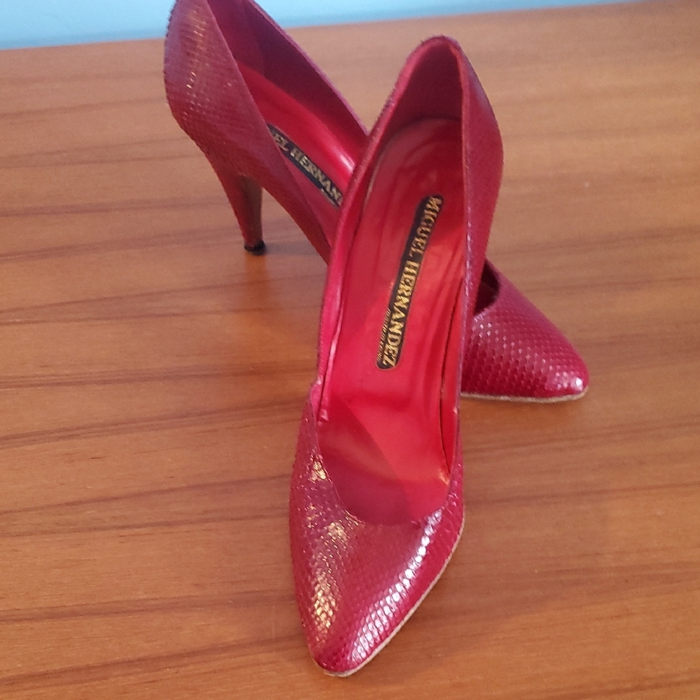 Red Snakeskin Heels